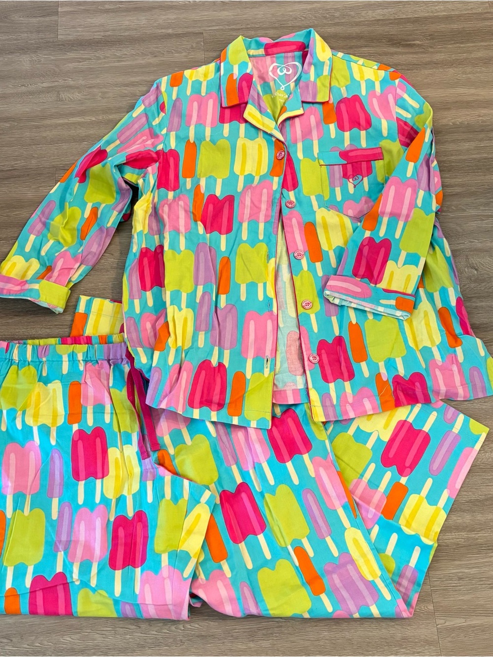 Victoria's Secret Popsicle Print Y2K Retro Two Piece Pajama Set Size XLarge